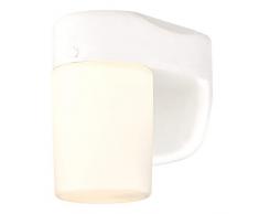 61068 Apparecchiatura da parete da esterno LED a luce singola, finitura bianca con vetro opalino smerigliato