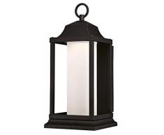 63472 Apparecchiatura da parete da esterno LED a luce singola, finitura nera ruvida con vetro smerigliato