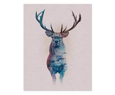 Komar - Dipinto murale Animals Forest Deer, per Soggiorno, Camera da Letto, Decorazione, Stampa Senza Cornice, Disponibile in 3 Misure, Multicolore, P084C-40x50