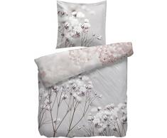 heckett & Lane biancheria da letto Satin grigio chiaro di prugna rosa misura 135Â x 200Â cm (80Â x 80Â cm)