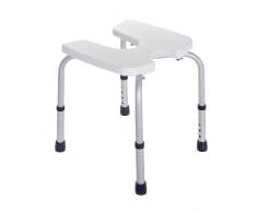 Wenko 20605100, Sgabello con apertura igienica Secura, altezza regolabile, Bianco (Weiß)