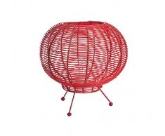 Lussiol 233746 Poster, Lampada Decorativa, Rattan Rosso, Ã 30 x H 26 cm