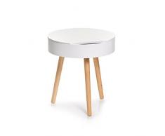 Zeller Tavolino con vano portaoggetti, MDF/Legno di Pino, Bianco