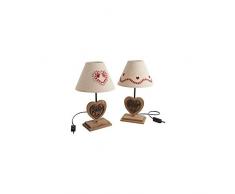 Lampada piede Cuore Legno assortie H37