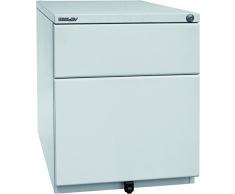 Bisley Oba - Cassettiera a rotelle con 1 cassetto Universale e 1 cassetto, in Metallo, 645 Grigio Chiaro, 56,5 x 42 x 51,9 cm