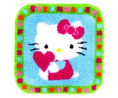 Vervaco - Tappeto a crochet, motivo: Hello Kitty con cuore
