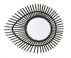 Deco&Co - Specchio in Rattan, Taglia Unica