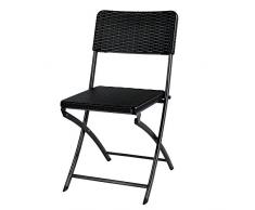 Ikayaa 2PCS Outdoor sedia patio sedia pieghevole sedia da pranzo Garden party Beach camping cucina sgabello patio mobili