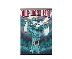 Poster Gamer One More Life con appendi poster a stecche magnetiche fai da te, 61x91,5 cm