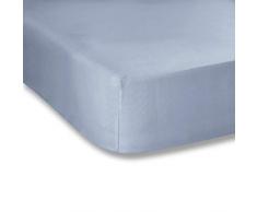 Bianca Plain Dyed Percale sotto Letto 160, 100% aldodón, Denim, 160 X 200Â