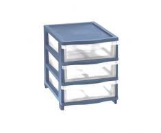 Tontarelli Cassettiera con 3 Cassette, Celeste, Taglia Unica