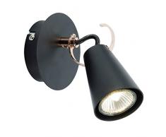 Brilliant Saso - Faretto da parete, in metallo, colore: nero/rame