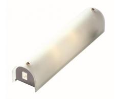 Globo, Lampada da specchio in vetro satinato, con interruttore, 2 x 40 W, attacco E14, 230 V, 35 x 7,5 cm