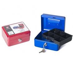 Bakaji Cassetta di Sicurezza Portavalori con Vassoio Portamonete e 2 Chiavi, 15 x 11 cm, Multicolore, Unica