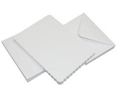 Crafts UK, 50Â Biglietti e Buste smerlati, Colore: Bianco, Dimensioni: 12,7 x 12,7 cm, Cartoncino, White, 182 x 274 x 0.64 cm