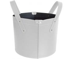 Gavemo Garda: Cestino Pelle Colore Bianco, Porta Legna da ardere, Made in Italy, by Fire Style, Taglia Unica
