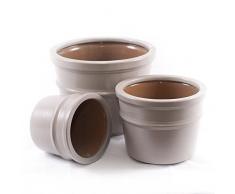 DiKasa PORTAVASO Vaso Rotondo Grigio DM30 H23 Set 3 Pezzi