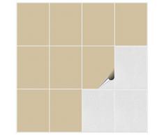 FoLIESEN Piastrelle adesive per cucina e bagno, 15 x 20 cm, beige opaco, confezione da 90
