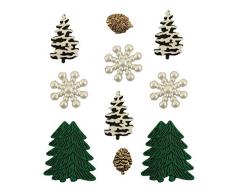 Buttons Galore-Woodland Ghiaccio a Forma di Bottoni, in plastica, Colore: Multicolore, Confezione da 6