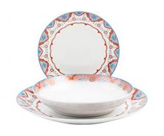 H&H 731556 Loira Servizio Tavola 18 Pezzi, Coupe, Porcellana