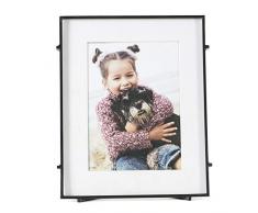 Madeleine Home, Bari Cornice Quadrata in Oro Verniciato a Polvere Nera per Piano Tavolo | Photoframes di Design Realizzati a Mano | Visualizza 17,7 x 12,7 Immagine | 25,4 x 20,3 cm Opaco