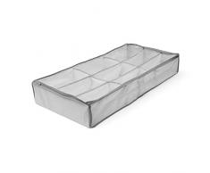 Addis Home - Armadio sottoletto con 9 Scomparti, per Scarpe, Vestiti, con Finestra con Zip, Colore Grigio