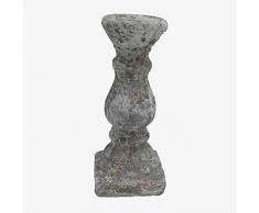 Better & Best Candelabro 1 Candela Grigia, Dimensioni 12 x 12 x 29 cm, Materiale: Cemento, Taglia Unica