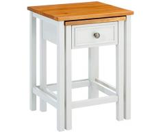 Greenhurst Broadway Drop Lead End Table Tavolino, Acacia, Colore: Bianco Sporco e Marrone, taglia unica