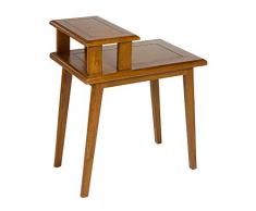 BigBuy Home Tavolino ausiliare (60 x 40 x 70 cm) Noce Legno di Mindi, Multicolore, Taglia Unica