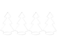 OmniMarket - Decorazione per Albero di Natale, in Metallo, 4 Pezzi, Misura Unica