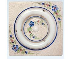 112/22/S/AZ - Plafoniera ceramica quadrata colore blu, reattanza elettrica, senza tubo - 22 W