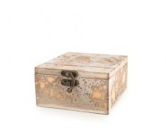 Home Hamptons Scatola Quadra, 12x6 cm, Legno, Beige, 12x12x7 cm