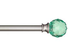 AmazonBasics - Bastone per tende, 1,6 cm, con elementi decorativi a forma di palla sfaccettata, 218 cm, Verde lime