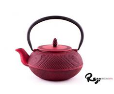 teayumi Japan Arare - Teiera in ghisa Roji, 0,9 Litri, Colore: Rosso