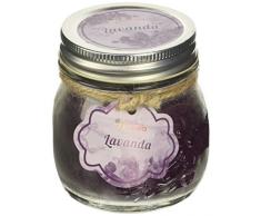 Candele DAurora Anna Candela Profumata con Vaso di Vetro E Coperchio, Cera, Viola, 8.3000000000000007x8.3000000000000007x9.3000000000000007 cm