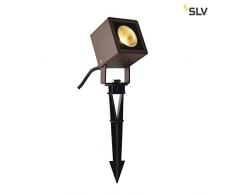 SLV Nautilus 10 Spike - Lampada LED da esterni, IP65, 3000 K, 45Â°, alluminio, 8,5 W, colore: Marrone