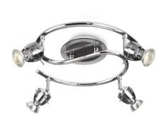 Philips MyLiving 555943016 - Faretti orientabili con Binario e Cavi, Design Speciale, 4 faretti da 35 W, 230 V Contemporaneo Nero