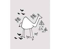 Komar Quadro da Parete Scribble Camel, Poster, Immagine, Soggiorno, Camera da Letto, Decorazione, Stampa Senza Cornice Disponibile in 3 Misure, Nero, Bianco, P104B-40x50