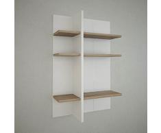 Homemania Mensola Ketoj, Legno, Bianco-Rovere, 60x22x90 cm