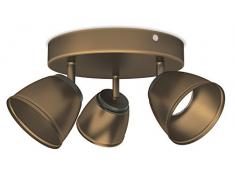 Philips County 3 Faretti a Forma di Spirale LED, 3 x 4W, Bronzo