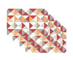 Venilia PYRAMIDE Orange Stampate Piramide Arancione, Tavola, Tovaglietta per Sala da Pranzo, a Prova di Cibo, 4 Pezzi, 30 x 450 cm, 59045, 30 x 45 cm