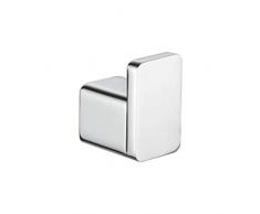 Ibergrif M37105-Plinto, Porta Accappatoio da Bagno, Ganci Appendiabiti da Parete, Argento, Ottone