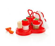 My Home 4 Pezzi Set portaspezie da Tavolo Tomate