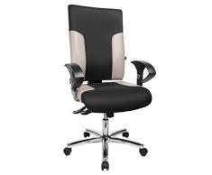 Topstar TF29US130 ufficio sedia girevole Two 20 Deluxe con altezze regolabili braccioli U2 OPA, tessuto nero/grigio