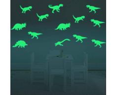 Fillplus Adesivi murali Dinosauro Glowing Sticker murale Decalcomanie Arte Soggiorno Scuola Materna Ristorante Hotel Cafe Ufficio Decorazioni per la casa Decorazione, Multicolore