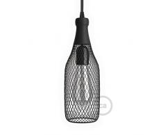 Creative-Cables PAM03VN Gabbia Paralume Nudo Bottiglia Magnum, Nero