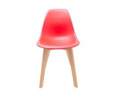 Gasoline - Sedia Modello School Red X1, Polipropilene e Legno, Multicolore, Taglia Unica