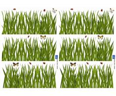 Plage 157001 Adesivi murali - Stickers-Erba, 2 Fogli, 29,7 x 21 cm