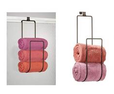 InterDesign Classico Portasciugamani da Porta Doccia, Metallo, Marrone, 8.25x8.25x12.75 cm