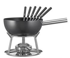 Spring Caquelon - Set per fonduta di formaggio, per fornelli a induzione, colore nero